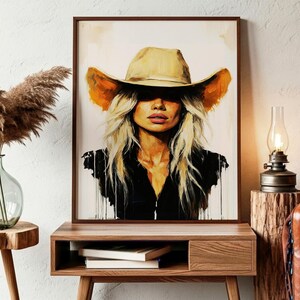 Southwestern Cowgirl Portrait Canvas and Poster Print