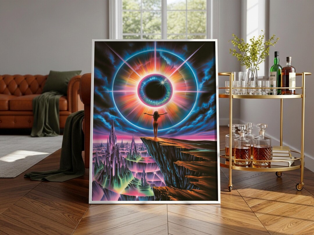 Retro Sci-fi Poster, Cosmic Eye, Surreal Alien Landscape Art - Etsy