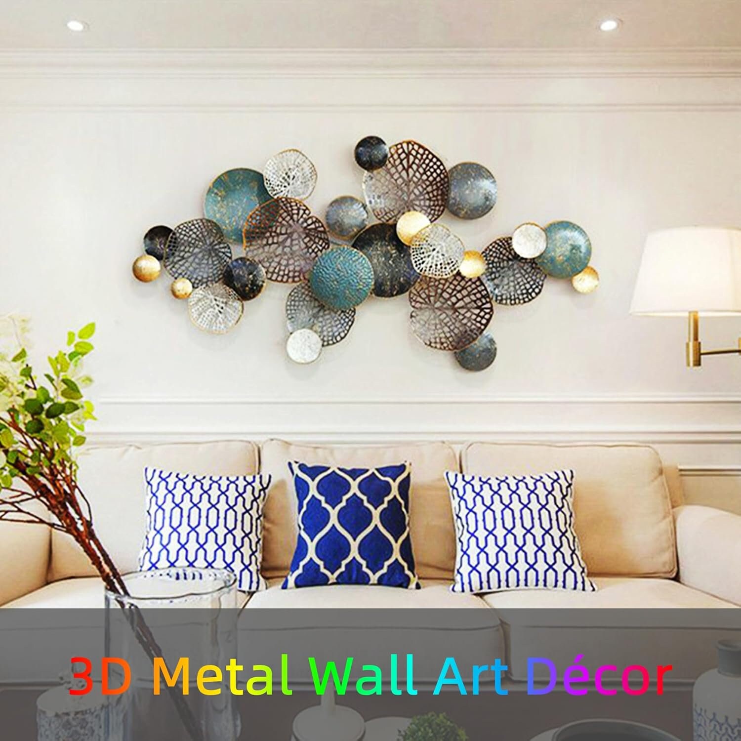Large Metal Leaf Wall Art Decor Leaf Wall Hanging Gold Metal Wall Art