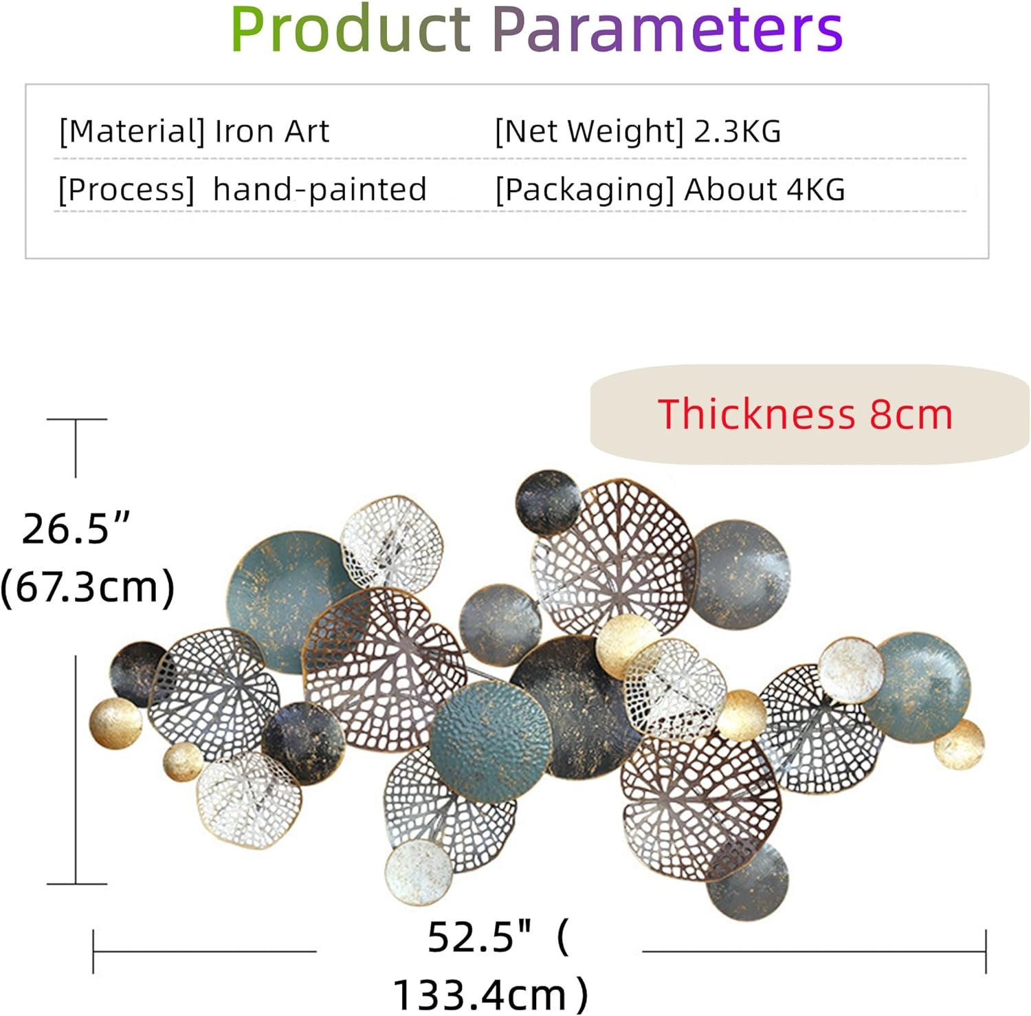 Large Metal Leaf Wall Art Decor Leaf Wall Hanging Gold Metal Wall Art