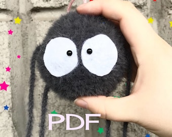 PDF ONLY - Susuwatari Soot Sprite Crochet Pattern Keychain Amigurumi PDF