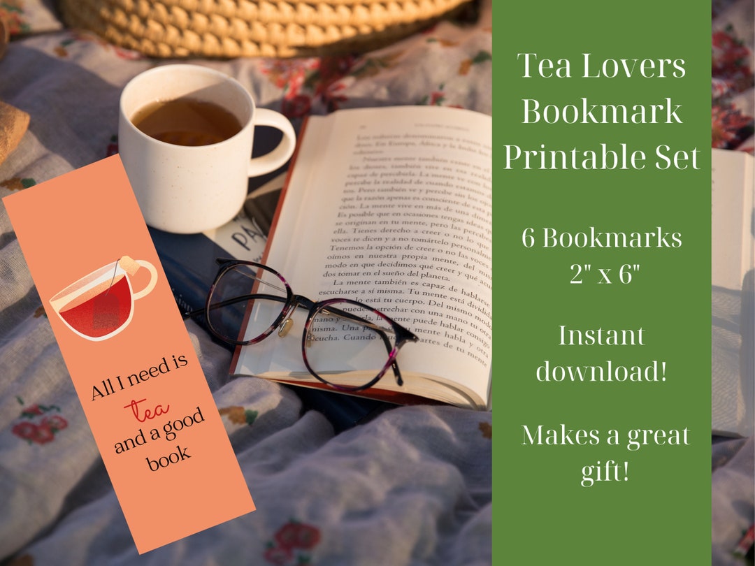 Tea Lovers Bookmark Printable Set | Gift for Tea Lovers, Book Lovers ...