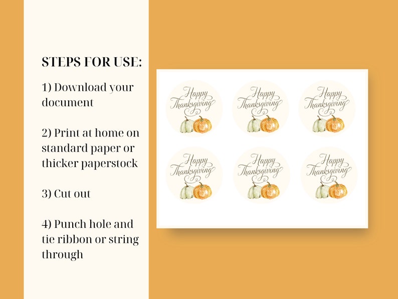 Happy Thanksgiving Gift Tag Printable | Thanksgiving Treat, Favors Bag ...