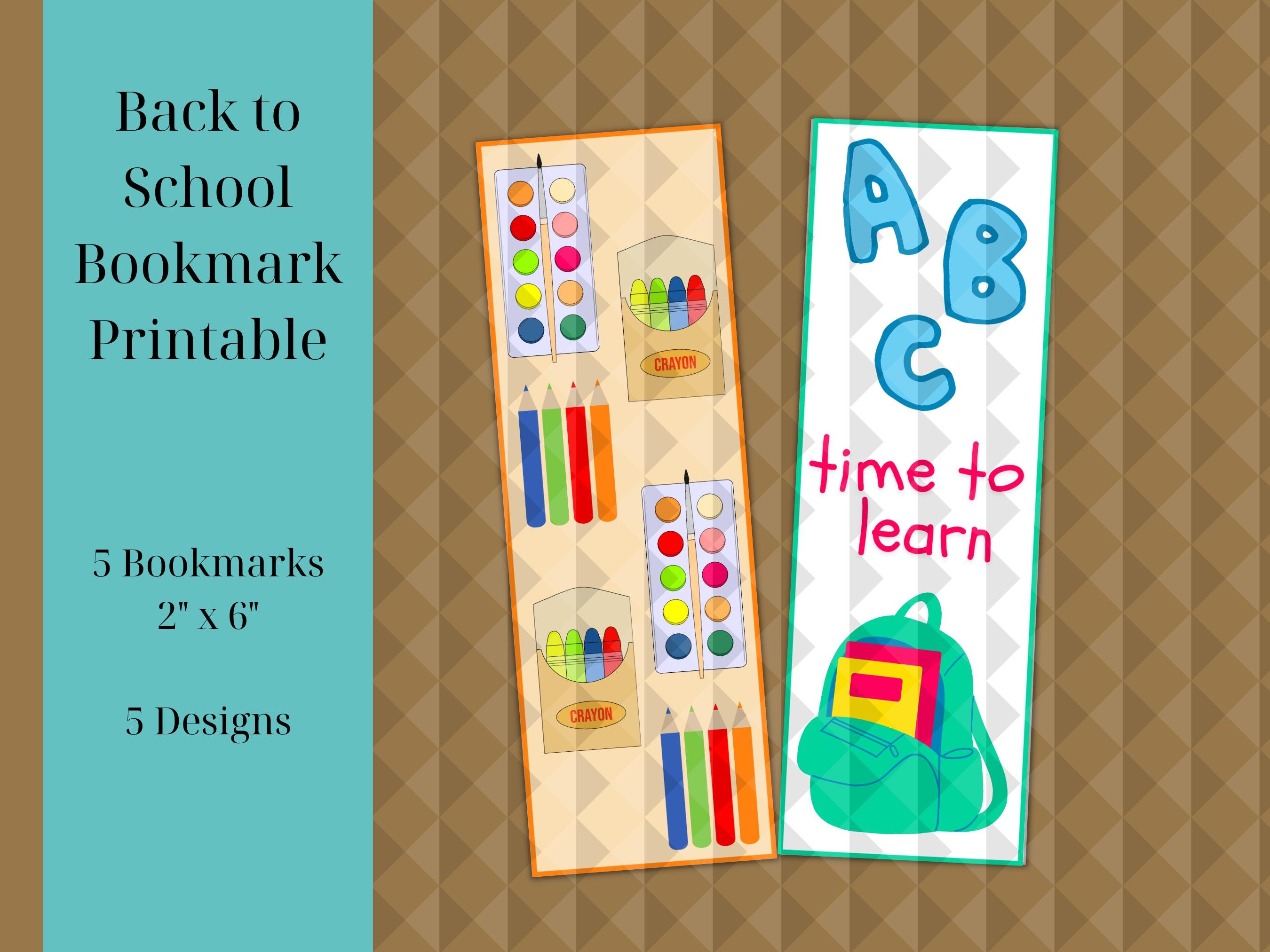 Back to School Printable Bookmarks | Student Gift (PDF) - Etsy