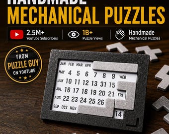 Daily Calendar Puzzle With Stand by PuzzleguyStore® -365+ Puzzles For Adults Challenging Brain Teaser-Everyday Packing Puzzle For Desk Decor