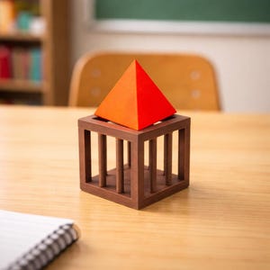 Puzzle Piramida w klatce – Niemożliwe wyzwanie pakowania – Unikalne prezenty dla nauczycieli – Zabawki i gry z iluzją geometryczną dla mężczyzn – Fajne gadżety