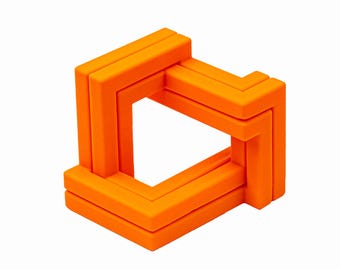 Dutch Rings Puzzle For Adults 3D Printed Brain Teaser - Interlocking Cube Puzzle Best IQ Test Game - Logic Puzzles Fun Desk Toy For Men