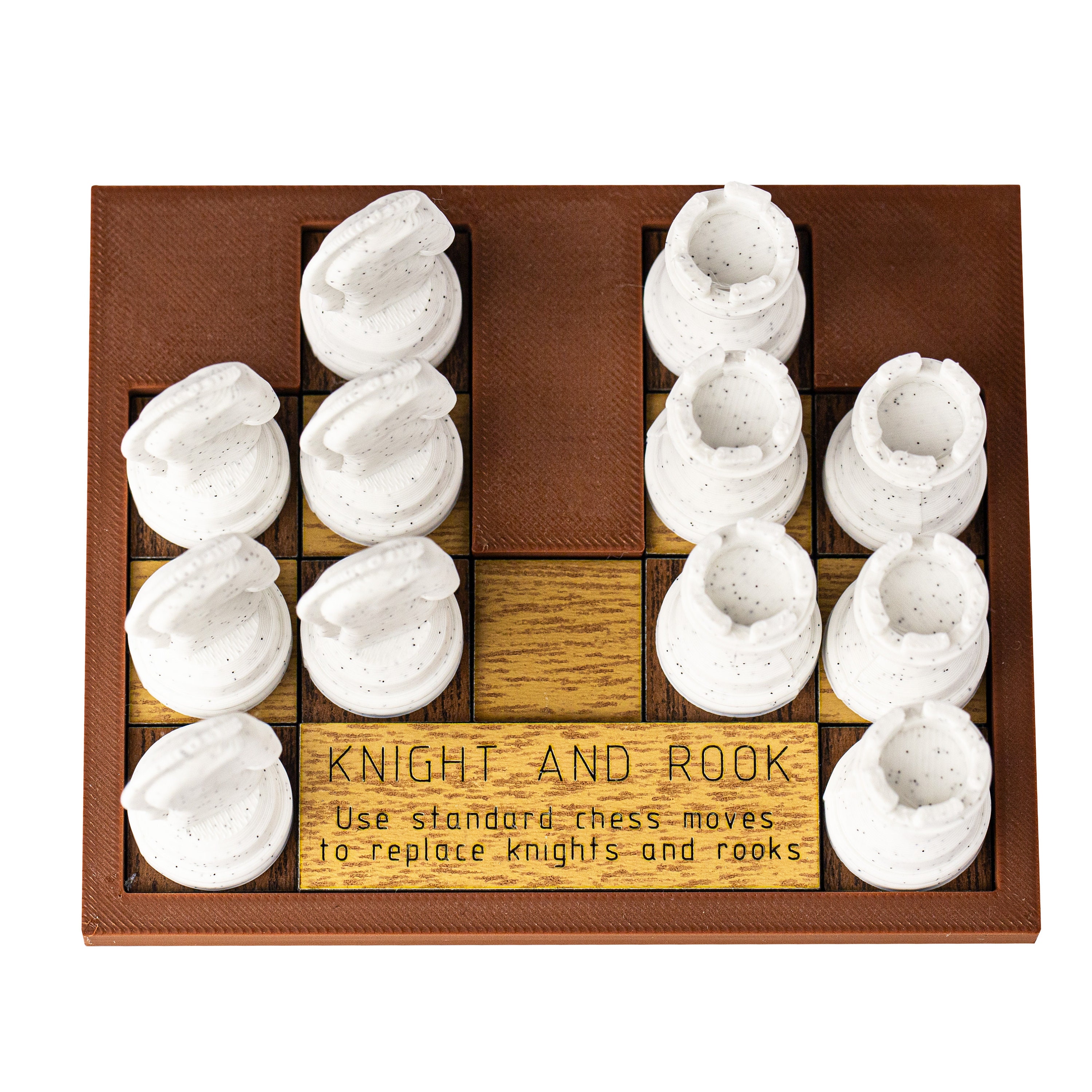 Chess Puzzle 3D Printed by Puzzleyguystore - Knight and Rook Chess ...