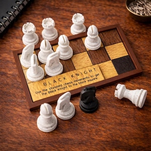 Rompecabezas Caballero Negro de PuzzleguyStore - Juegos de ajedrez y rompecabezas para adultos - El mejor regalo para profesores - Rompecabezas impreso en 3D - Juegos mentales