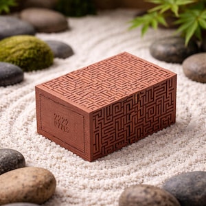 Japanese 90 Step Puzzle Box - Himitsu Bako 4 Advanced Secret Lock Box - Escape Puzzle With Hidden Compartment - Decorative Storage Box
