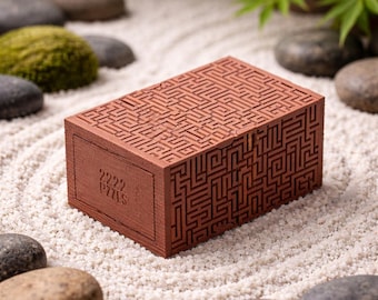 Japanese 90 Step Puzzle Box - Himitsu Bako 4 Advanced Secret Lock Box Best Mothers Day Gift - Escape Puzzle With Hidden Compartment