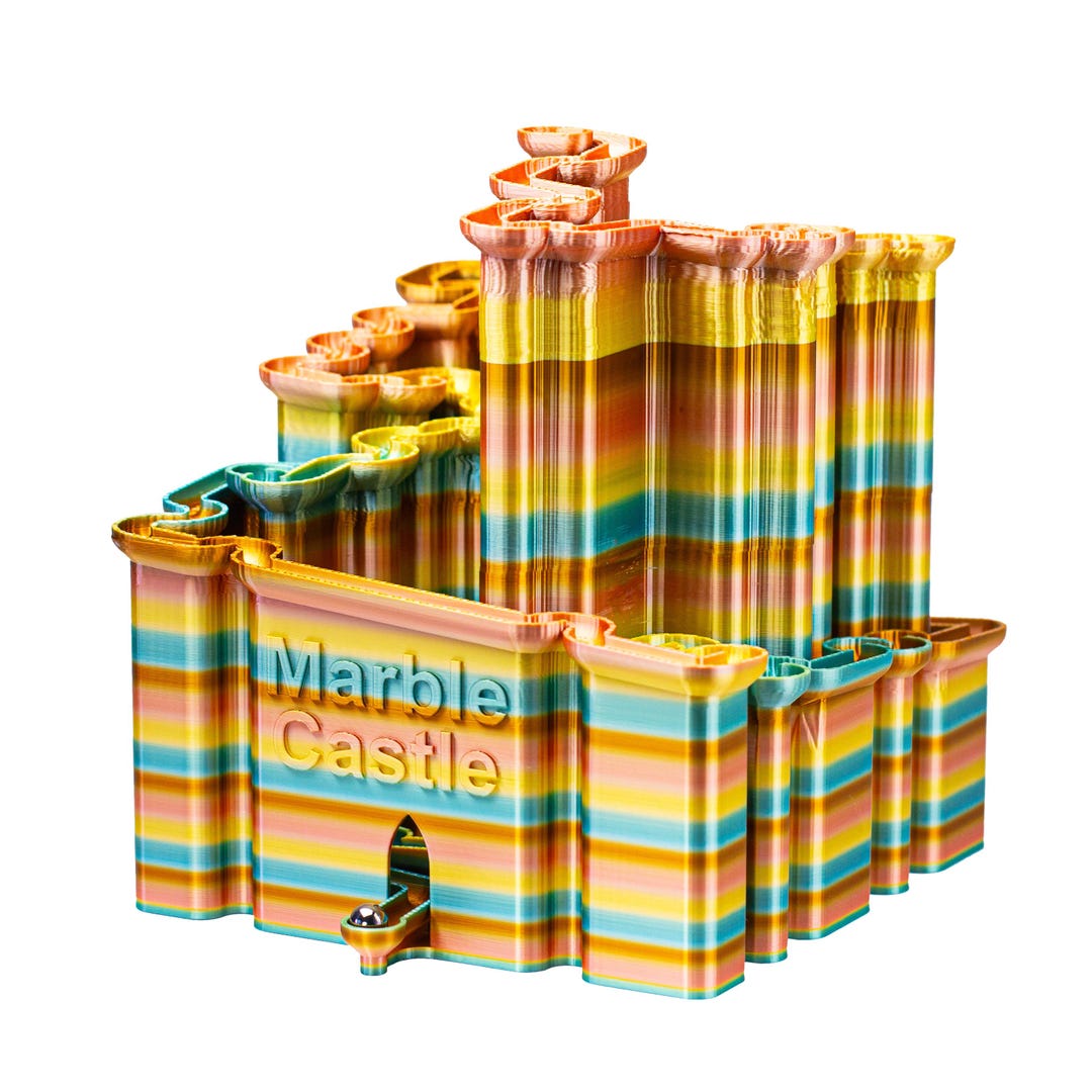 Marble Run Track Castle 3D Printed - Rainbow Marble Maze - Science Ball ...