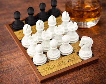 Four Pawns Puzzle by PuzzleguyStore, Chess Puzzle, 4 Black Pawns Strategy Game, 3D Printed Puzzles For Adults, Brain Teaser, Logic Puzzle