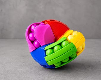 Rainbowlabacus Color Sorting Twisty Puzzle For Adults - Tricky Logic Puzzle Best Family Games - Challenging Brain Teasers For Game Night
