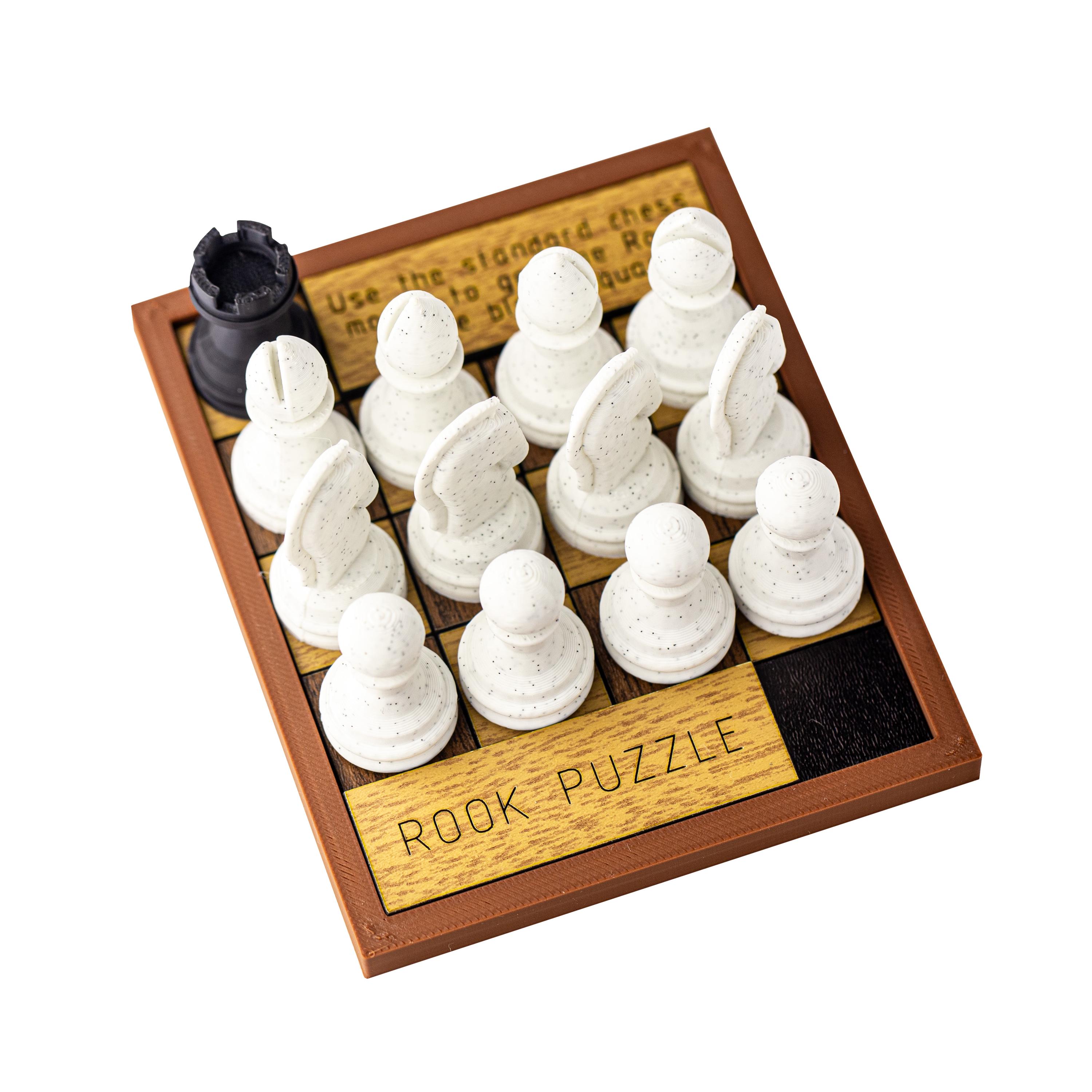 Rook puzzle. Get the rook to the black square.