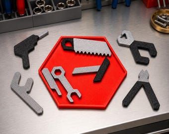 Personalized Tool Tray Packing Puzzles For Adults - Tricky Mechanical Puzzle For Handyman or Grandpa Gift - Unusual Puzzle Best Brain Teaser