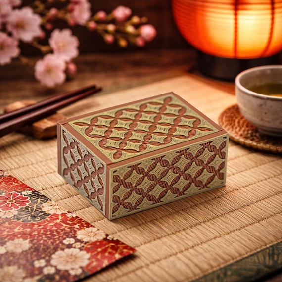 Japanese Puzzle Box, Secret Lock Box, Fathers Day Gift for Dad