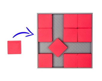 Impossible Puzzle by PuzzleguyStore - Tricky Packing Puzzle 3D Printed Unique Grad Gifts For Him - Square Fitting Puzzle Best Mind Challenge