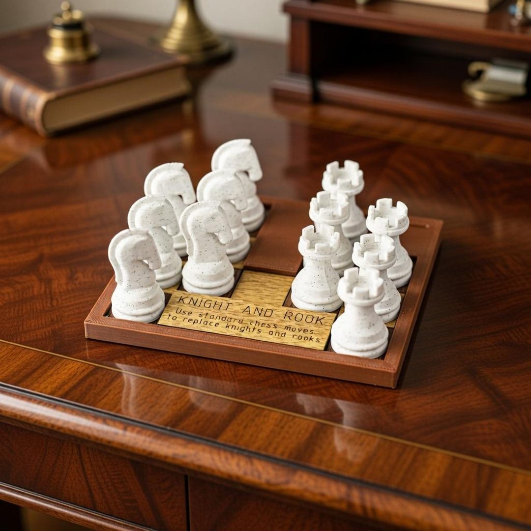 Chess Puzzle 3D Printed by Puzzleyguystore - Knight and Rook Chess ...