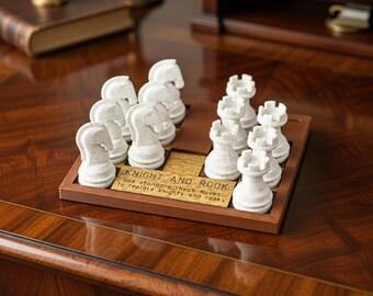 Chess Puzzle 3D Printed - Knight and Rook Chess Games And Puzzles by PuzzleyguyStore - Logic Puzzle For Adults Challenging Brain Teaser