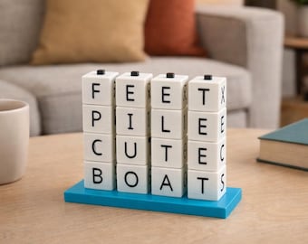 Word Dice Games and Puzzles For Family Best Mothers Day Gift - Word Building Game Unique Teacher Gifts - Dice Bridge Logic Puzzle For Adults