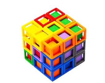 Soma in Soma Packing Puzzle For Adults ~ Interlocking Double Trouble Brain Teaser ~ Hard Geometric Puzzle Gift For Him ~  Cube Puzzle