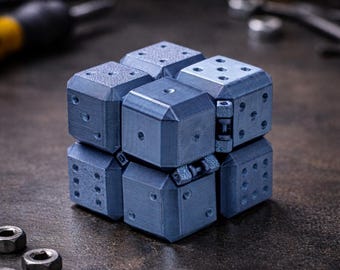 Non Infinity Cube Puzzle 3D Printed by PuzzleguyStore - 24-in-1 Logic Games and Puzzles - Geometric Puzzle Math Challenge Gift For Groomsmen