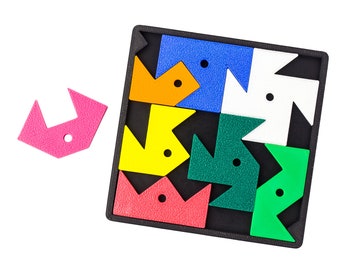Packing Puzzle by PuzzleguyStore - 3D Printed Difficult Puzzle For Adults - Geometric Puzzle Tricky Brain Teaser Best Coffee Table Games
