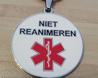 Luxe niet reanimeren hanger, rond (zonder persoonsgegevens!)