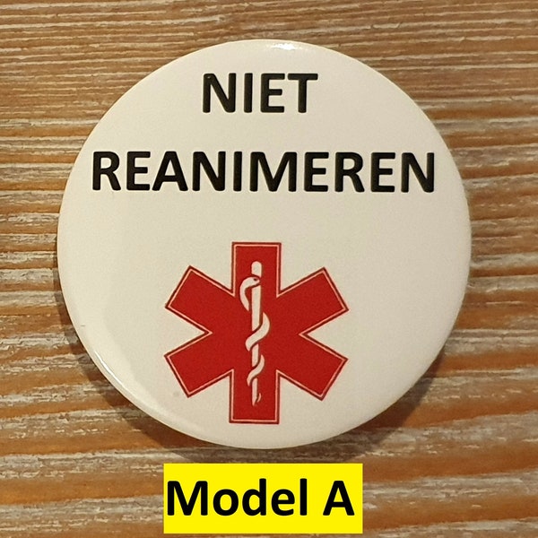 Niet reanimeren button, 2 modellen beschikbaar.