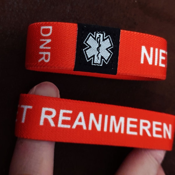 Bracelet ne pas réanimer (DNR), tissu élastique, confortable