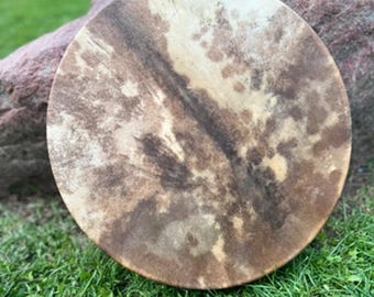 Tambor Xamânico Feito à Mão 18" com Pele de Cabra e Moldura de Madeira de Salgueiro | Baqueta e Bolsa Grátis