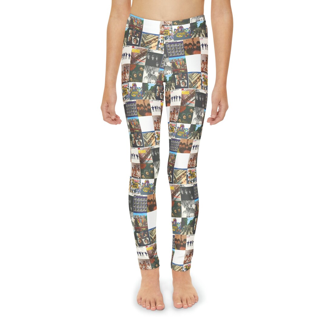 The Beatles Album Cover Collage Youth Leggings Etsy