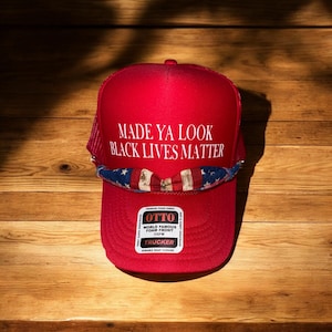 Made Ya Look | Black Lives Matter Trucker Hat | Vintage Americana Hat | Patriotic Statement Cap | Fun Hats