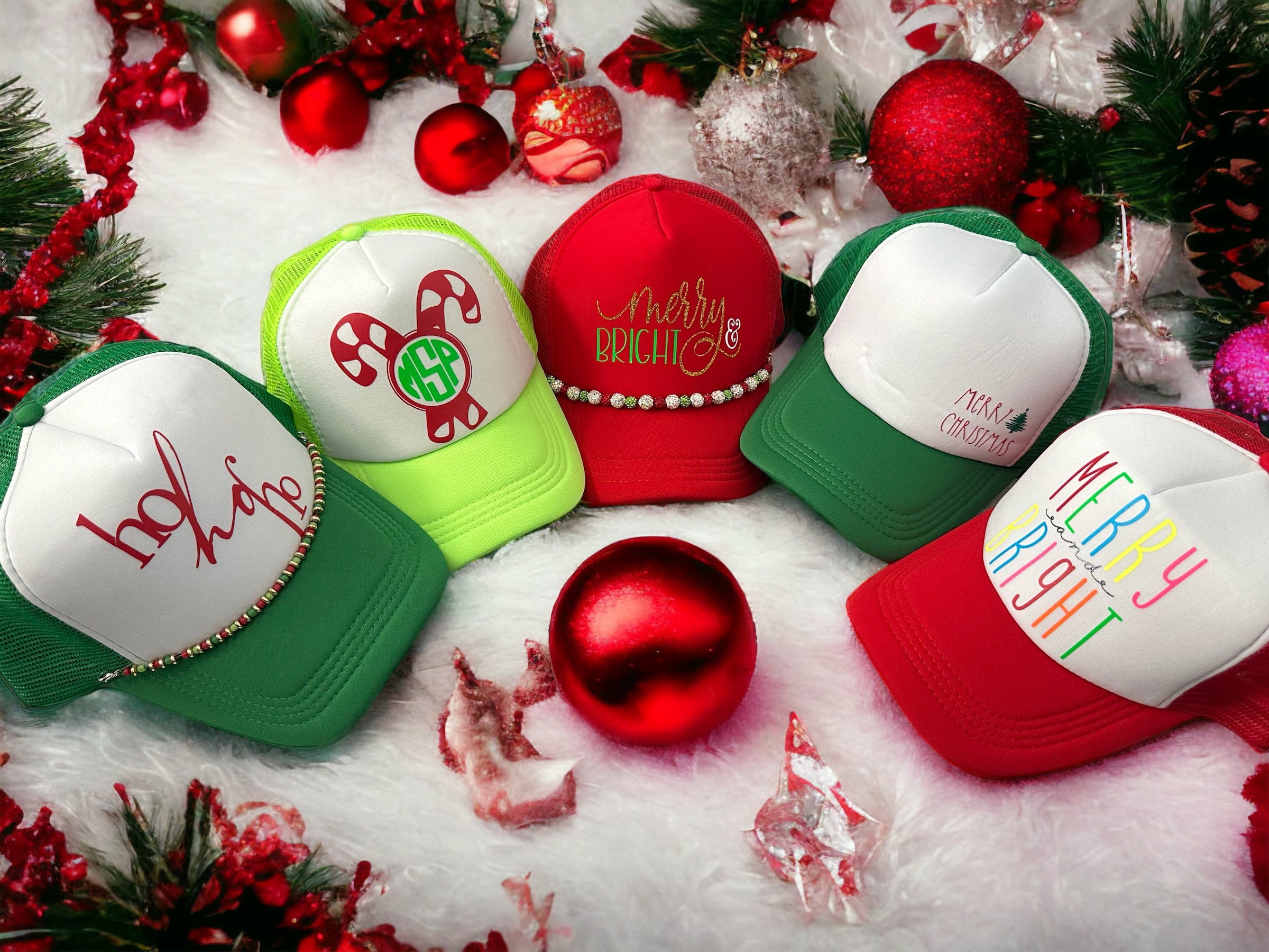 Merry Christmas Y’all Glitter Ponytail Hat Merry Christmas Y’all Glitter Ponytail Hat