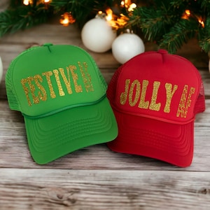 Festive AF Trucker Hats Christmas Truckers Festive Trucker Hats Holiday Truckers