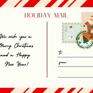 Tarjeta Postal de Navidad - Blanca y Roja