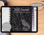2026 Digital Planner | Black and Purple Damask Dark Academia | Hyperlinked Planner for GoodNotes & Notability | Planner PDF