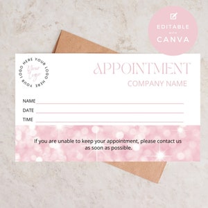 Promemoria appuntamento stampabile, Carte per appuntamenti di bellezza, Carta per appuntamento successivo, Carta promemoria appuntamento Spa Pink, Download istantaneo, PS013