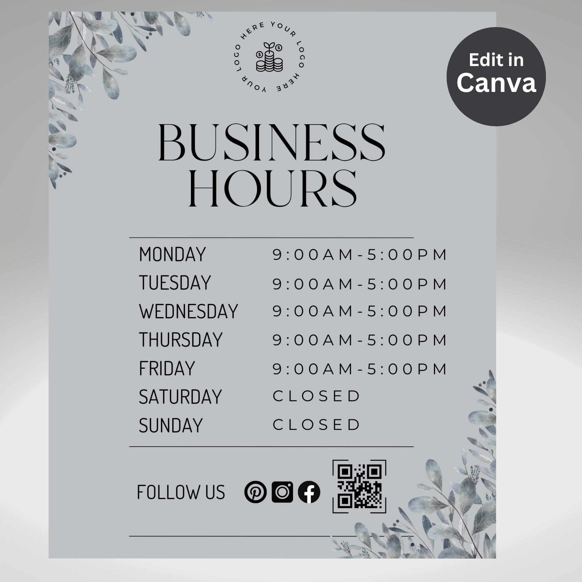 Salon Operating Hours Example Business Hours, Salon Opening Times, Company Signage, Store Hours ...