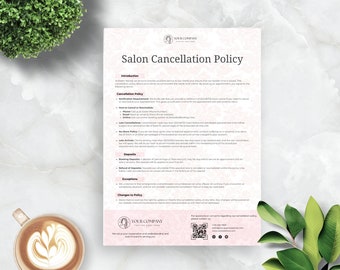 Blush Pink Spa Canva Cancellation Guidelines, Appointment Terms, Spa Appointment Sign, Spa Terms, Booking Guidelines, Lash Tech Terms, CANBP