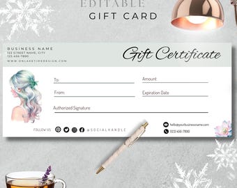 Spa Gift Voucher, For Beauty Business, Pink & Mint Green Theme, Gift For Her, Instant Download, DIY Beauty Coupon, Spa Day, Gift Idea,GC-SPA