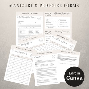 Esthetician Intake, Nail Technician Forms, Canva Template, Client Information Form Nail, After Care, Tech Salon Forms, Instant Download, NTF