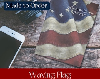 Diario patriótico de tapa dura con la bandera estadounidense del 250 aniversario, diario vintage de EE. UU., ideas de regalo para días festivos militares.