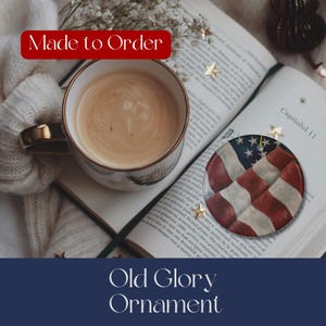 Americana Ceramic Ornaments, USA Flag Decor, Double-Sided Ornaments for Christmas, Memorial Day, 4th of July, Home Decor, Patriotic Gift