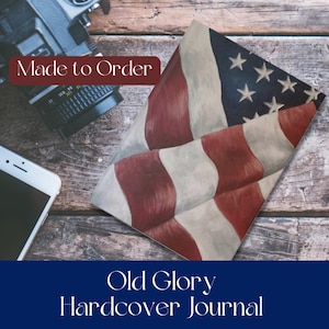 Patriotic Journal, USA Flag Diary, American Flag Notebook, Gift for Veterans, Memorial Day Gift, Patriotic Hardcover Journal, Red White Blue