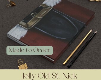 Cuaderno de tapa dura con diseño de Papá Noel: Cuaderno navideño festivo