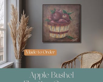 Lienzo rústico de manzana: arte de cocina de estilo rústico vintage