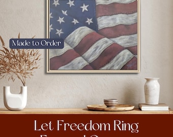 Cuadro decorativo del 250 aniversario de Estados Unidos, lienzo enmarcado con la bandera estadounidense vintage, decoración patriótica para sala de estar.