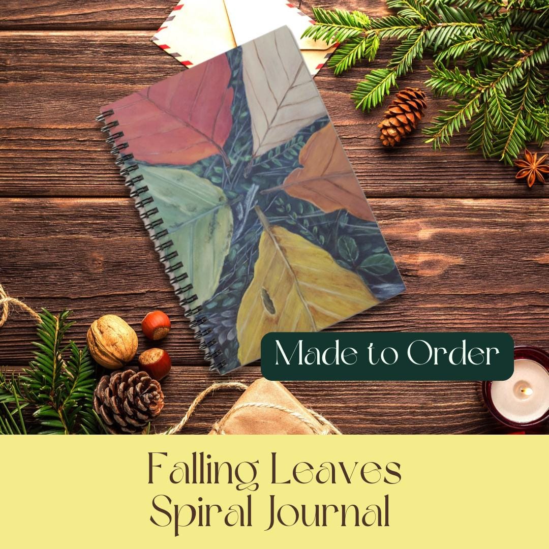 Rustic Notebook Page Rustic Leaves Spiral Notebook, Ruled Line Fall Stationary, Seasonal ...